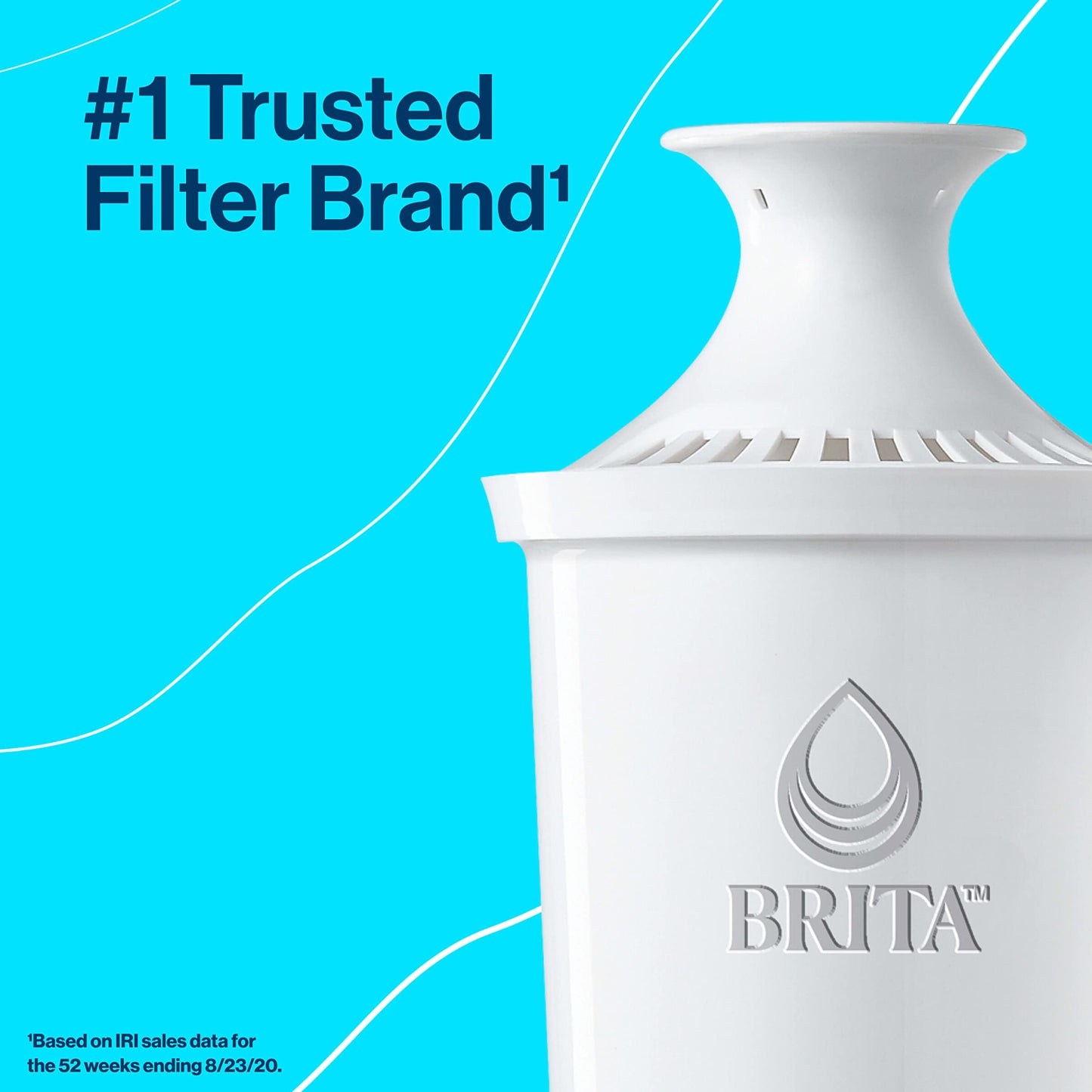 Brita Small 6 Cup Denali Water Filter Pitcher with 1 Brita Standard Filter, Made Without BPA, Bright White