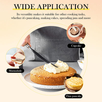Crepe Spreader and Spatula Set - 2Pcs Stainless Steel T-Shaped Crepe Maker Tool with Nylon Handle, Even Thickness Distribution, Hanging Hole for Easy Storage for Baking and Cooking