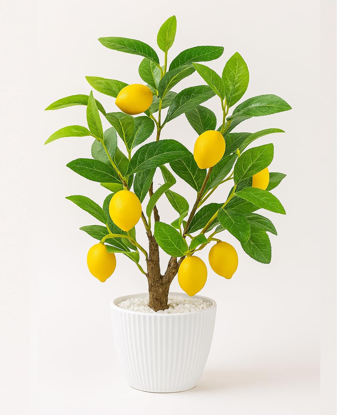 18 AceList Artificial Lemon Tree with White Pot, Faux Citrus Plant for Kitchen, Bathroom, Office or Shelf Decor