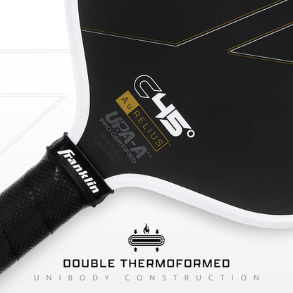 Franklin Sports PRO Pickleball Paddles – C45 Carbon Fiber Series - Official USAP + UPA Approved Pickleball Paddle - Aurelius 12.7mm Polymer Core - Official Shape of Anna Leigh Waters - Black/White