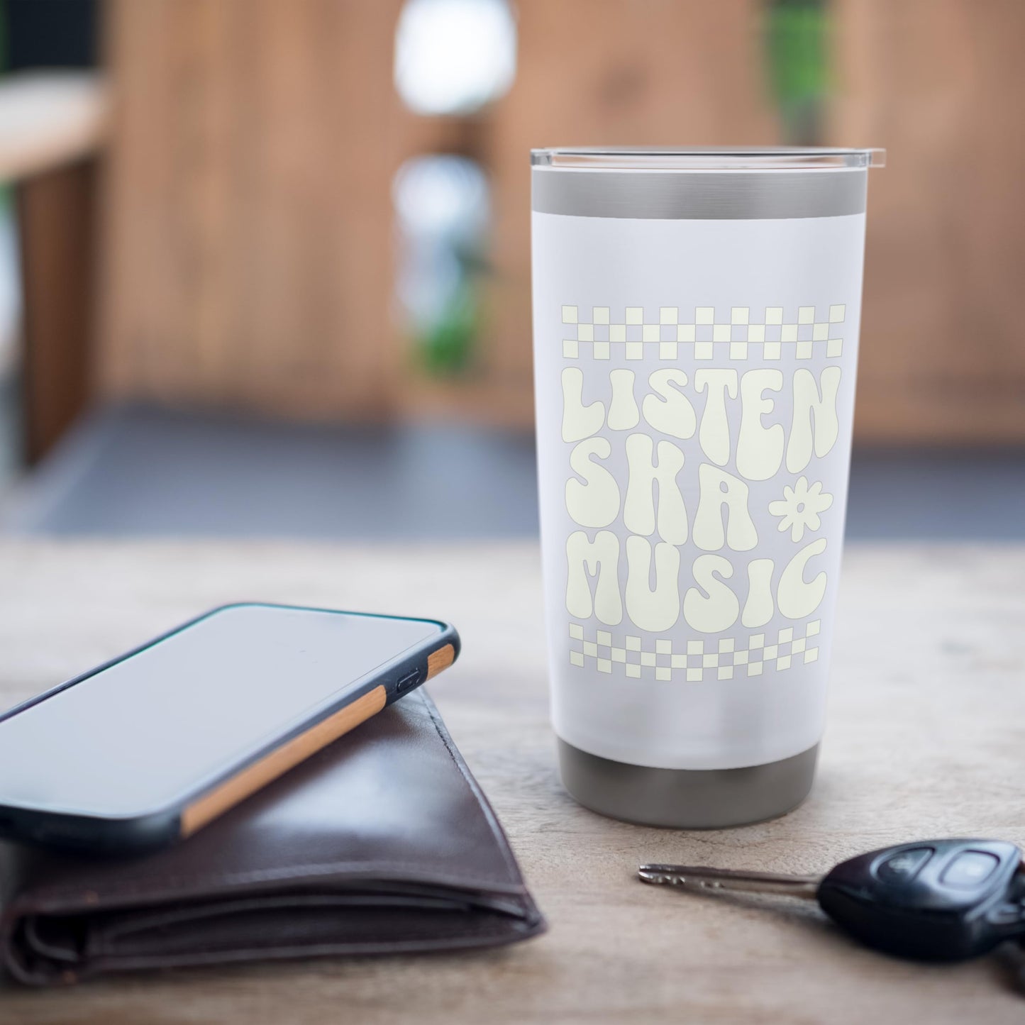 Anti-Racist Ska Punk 2-Tone Chess Checked OI Rude Boy Stainless Steel Insulated Tumbler