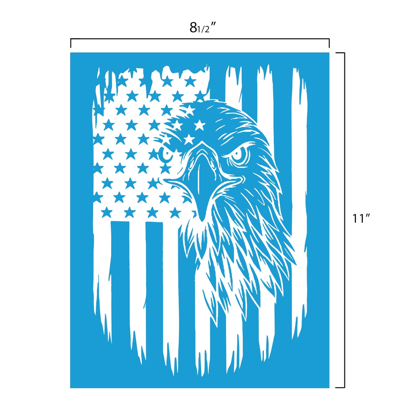 Shineone, 4Pcs, American Star Eagle, Silk Screen Stencils, Reusable Silk Screen Stencils, with Adhesive, for Home Decoration on Wood, Fabric, Glass, Plastic, Ceramics, Paper. 8.5”x11”