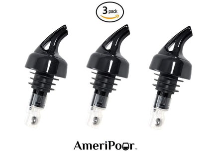 AmeriPour - Measured Pourer - Liquor Bottle Pourers - Collared - Made 100% In The USA. Bar Spouts That Don't Leak - No Cracks, Just A Perfect Cocktail Pour Everytime. Great for Wine Too! (1.50)