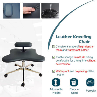 JLXJYS Kneeling Chair Faux Leather Kneeling Office Chair Height-Adjustable, Ergonomic Kneeling Chair Rolling ADHD Desk Chairs for Adults, Meditation Seat Stool