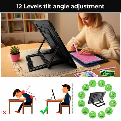 Zocelight Rechargeable A3 Light Board with Built-in Stand & Bag,Super Bright Magnetic Light Box for Tracing,Wireless Light Pad for Diamond Painting,Side Buttons,LED Light Table for Drawing,Sketching