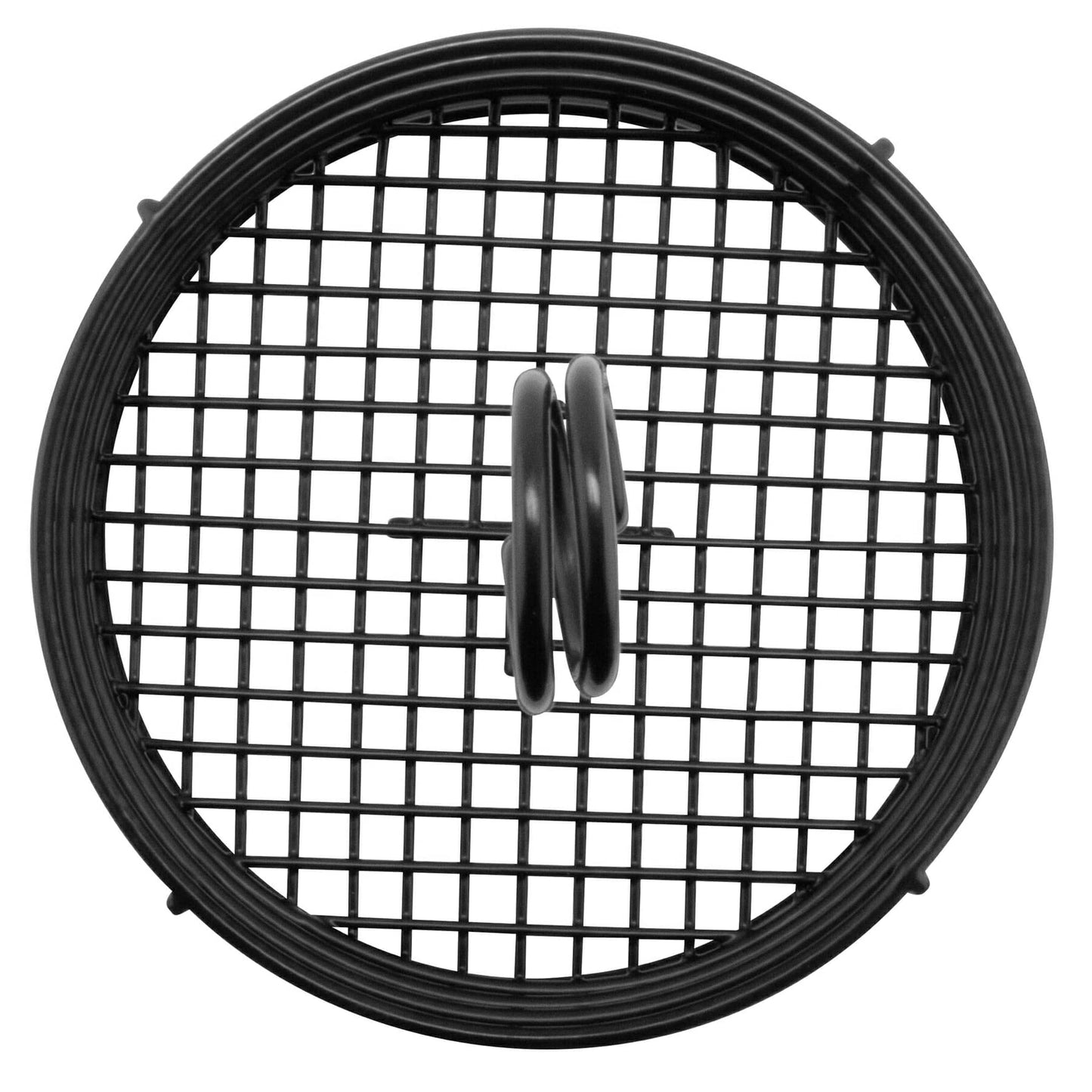 G.E.T. 4-31855 Black Round Stainless Steel Condiment Caddy Iron Polyethylene Coated Table Caddies Collection, 7.5"