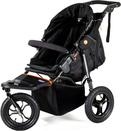 Out’n’About Nipper V5 Stroller & Rain Cover | Lightweight All-Terrain 3-Wheel Stroller, 12” Air-Filled Tyres, Swivel-Lock Front Wheel, One-Piece Fold, Newborn to Toddler 4 Years | Summit Black