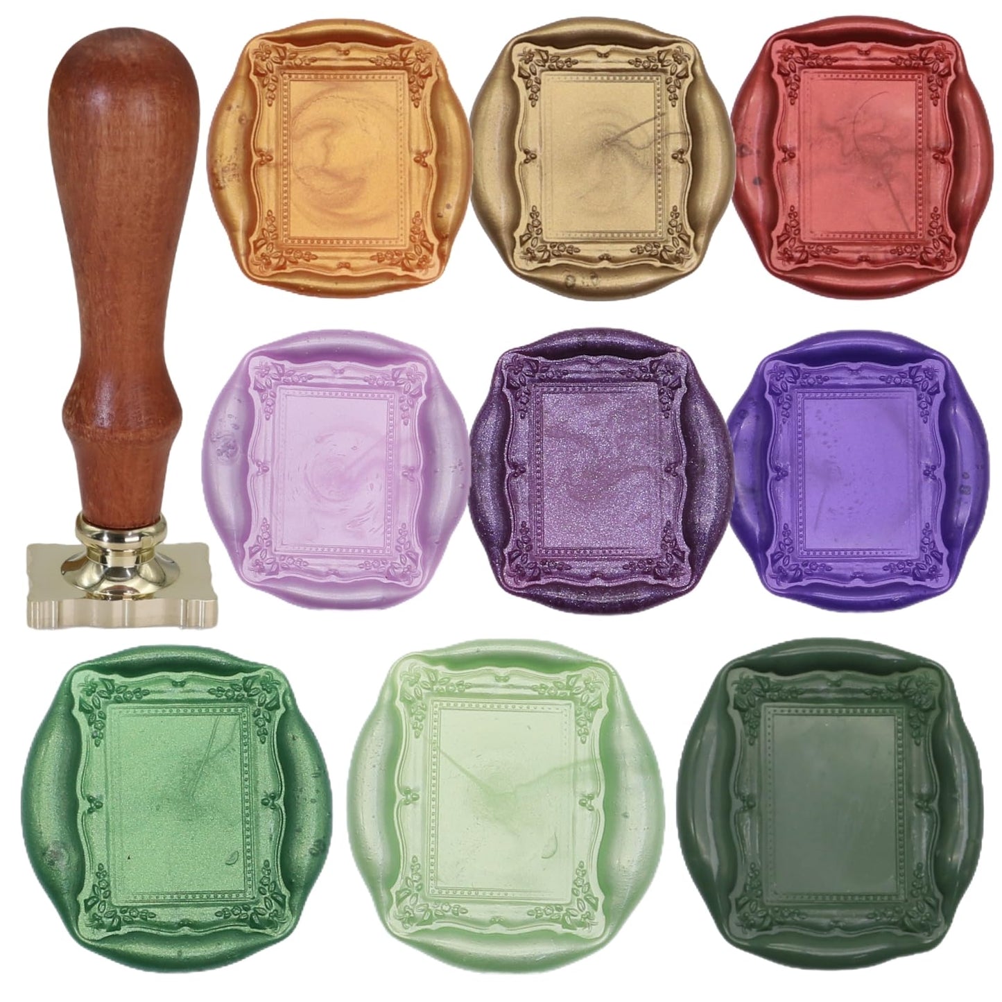 Frame Seal Stamp Kit, 728 Pcs Sealing Wax Beads Set with Electric Wax Seal Warmer Melting Furnace, Frame Waxstamp, Gold Melt Pen, Tweezer (K001)