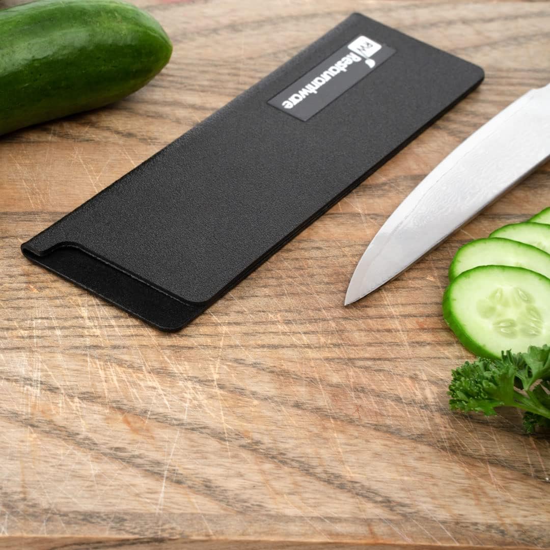 Restaurantware Sensei Knife Sleeve 6.5 x 2 Inch - 1 Knife Protector with Felt Lining, Black Plastic Blade Guard