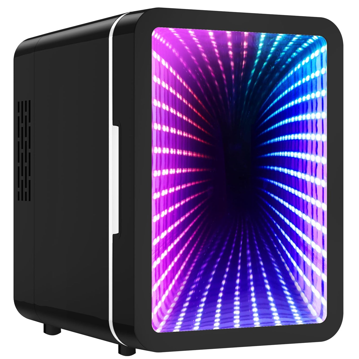 Skincare Fridge With Dimmable LED Light Mirror, 4L Mini Fridge For Desktop, Travel or Cool & Heat, Makeup Fridge for Cosmetics, Skin Care and Food, Green