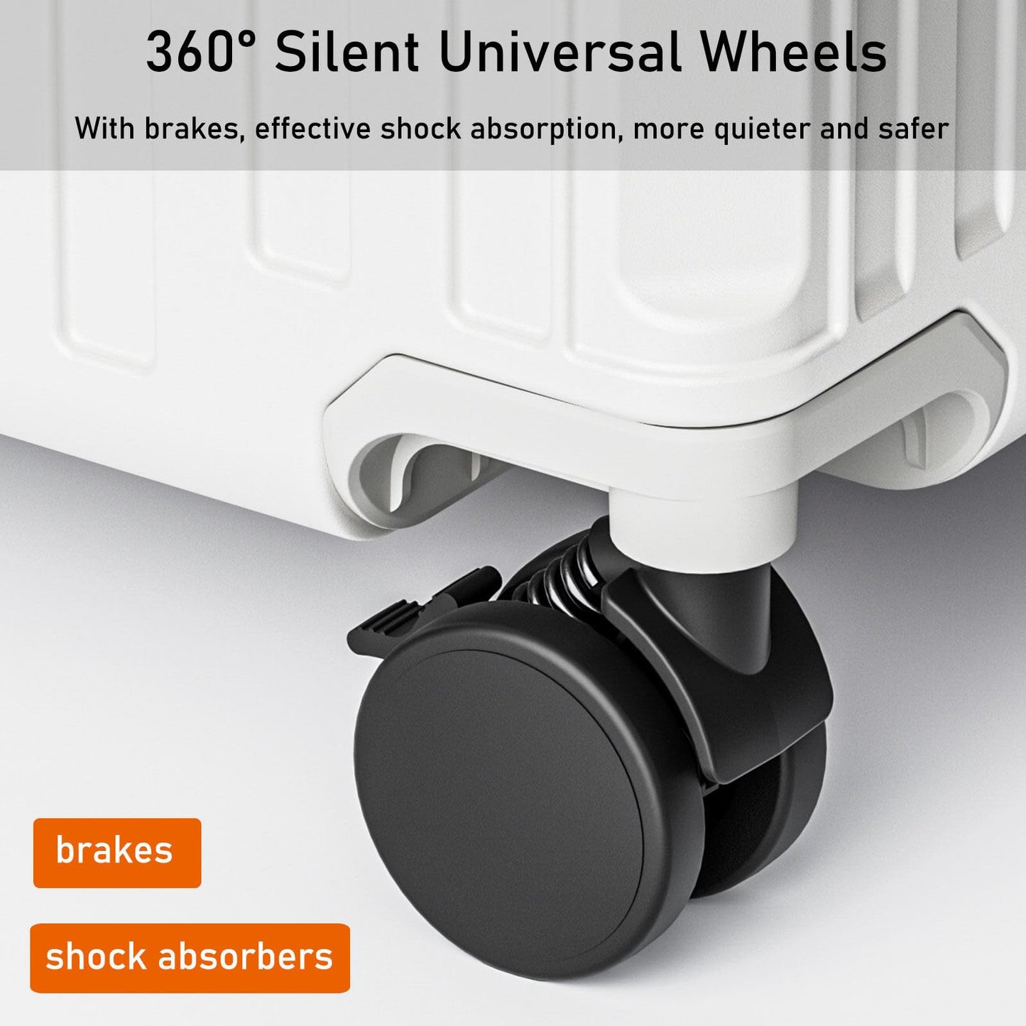 LEOVEN Hardside Luggage, LS-0683 PC Hard Shell Suitcase with Cup Holder, USB, Type-C, 3:7 Ratio, Large Capacity, Aluminium Frame, TSA Customs Lock, 360° Double Wheels with Brake and Shock Absorber