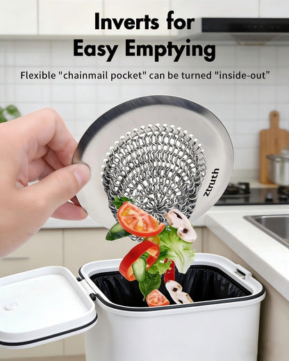 Ztruth Kitchen Sink Drain Strainer Patented Reversible Sink Strainer, Anti-Clogging Sink Strainer Basket, 304 Stainless Steel, Handmade Kitchen Gadgets, Dishwasher Safe
