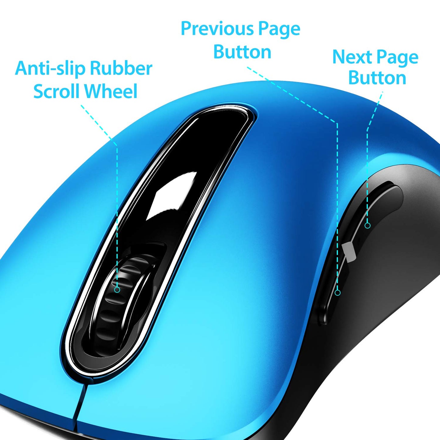 memzuoix 2.4G Wireless Mouse, 1400 DPI Mobile Optical Cordless Mouse with USB Receiver, Portable Computer Mice for Laptop, PC, Desktop, MacBook, 5 Buttons, Red