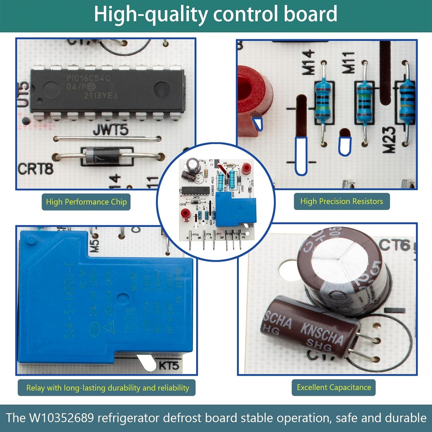 4388931 Defrost Control Board Replacement for Refrigerator Model WPW10352689, Main Control Board