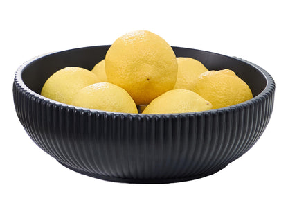 Aotea Crafts - Concrete Black Fruit Bowl for Kitchen Counter - Decorative Modern Industrial, Minimalist Fruit & Centerpiece Bowl - Sealed & Durable - Handcrafted -10 inch
