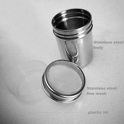 1 Pack Shaker Sifter Dispenser Duster Container, Stainless Steel for Baking Powdered Sugar, Cocoa, etc.
