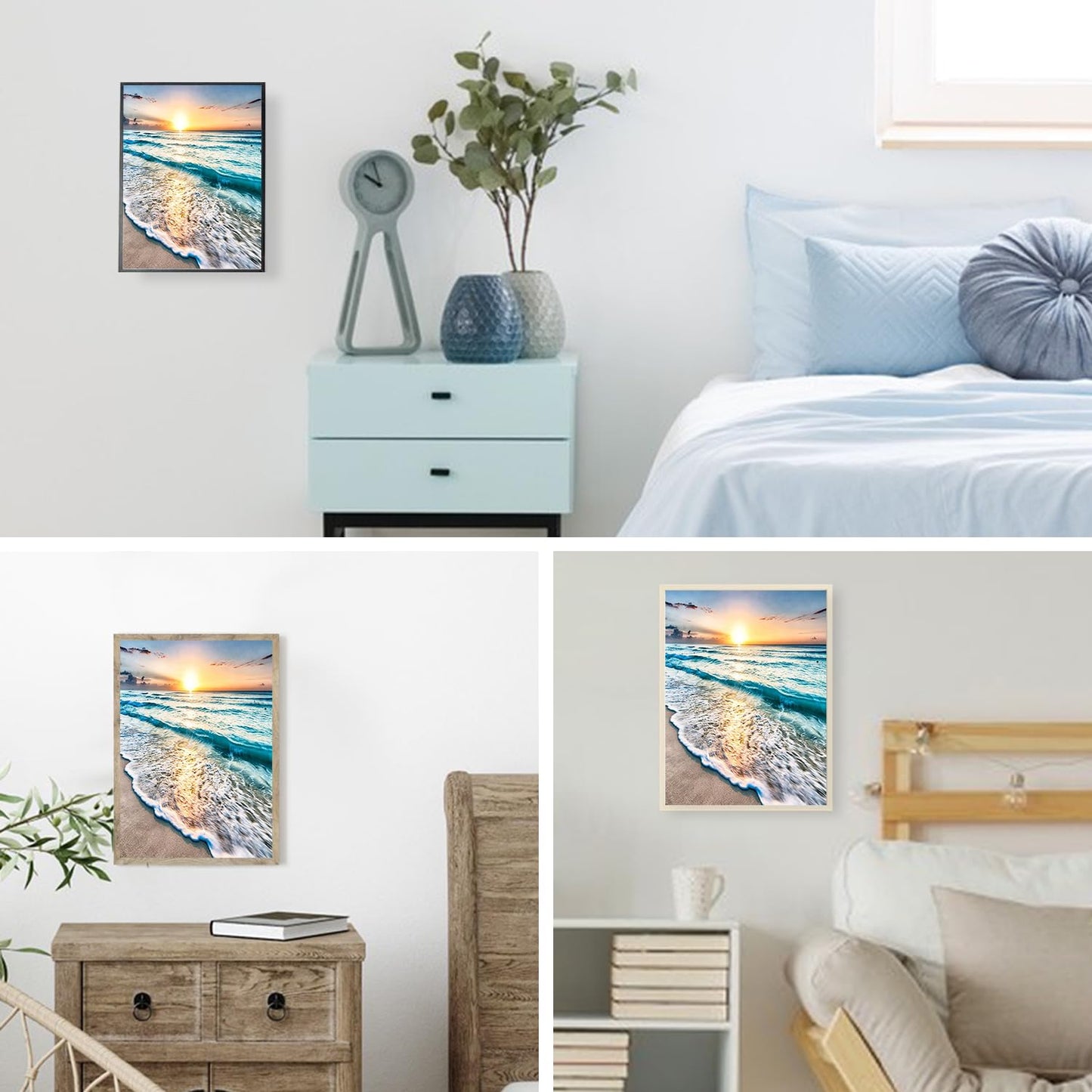 DKHDBD Diamond Painting Kits for Adults, 12x16 Inch DIY Paint by Numbers for Adults Beginner, DIY Full Drill Diamond Dots Paintings Picture Arts Craft for Home Wall Art Decor (Seaside)