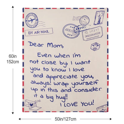 60 x 50 Inches Flannel Blanket for Mom Ultra-Soft Cozy Throw with Heartfelt Message Mother’s Day Birthday from Daughter or Son, Warm Decorative Sofa Blanket