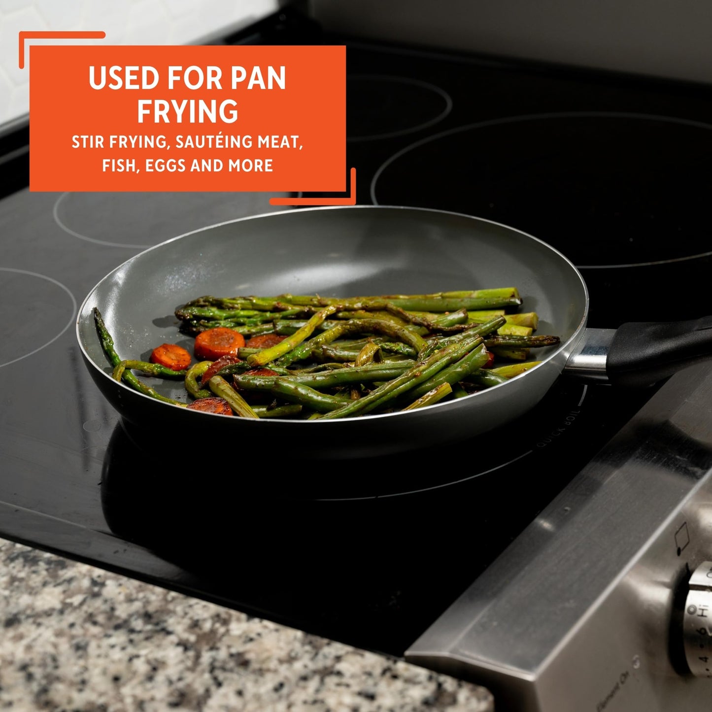 IMUSA 10-Inch PFAS Free Ceramic Nonstick Fry Pan, Gray Aluminum Skillet for Sautéing, Stir Frying & Everyday Cooking