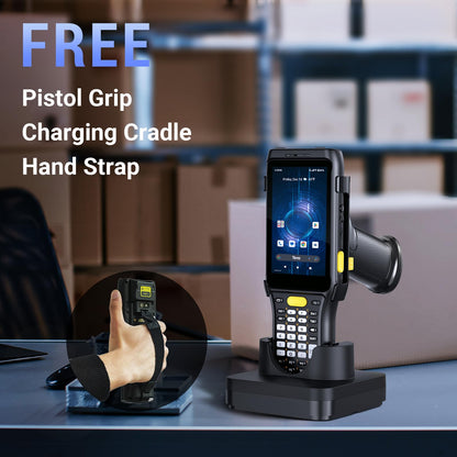 Tera Barcode Scanner Android 11 PDA: Zebra SE4710 Scanner Qualcomm 6700mAh with Hot-swap 2D QR Mobile Computer with Charging Cradle Pistol Grip 4G BT Wi-Fi 6 Ready P161 (Can Update to Android 13)