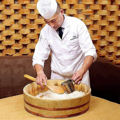 TYRHMY Japanese Wooden Hangiri Sushi Rice Mixing Bowl Tub for Sushi Restaurant Sushi oke White Solid Wood,51cm/20in