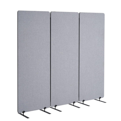 VEVOR 2FT Room Divider, 3 Panel PET Polyester Soundproof Room Screen, Folding Privacy Divider Portable Partition Divider for Room Separation, Freestanding Room Partitions for Office Study, Grey