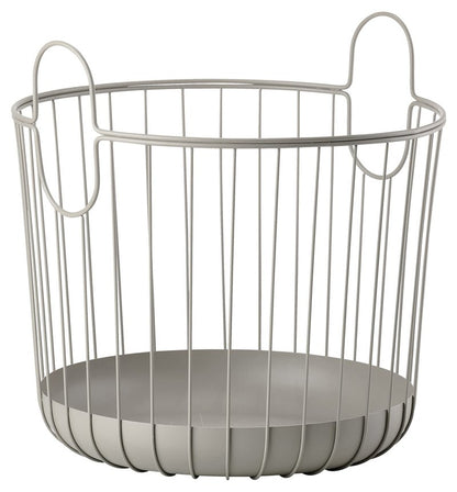 Zone Denmark Inu Basket - Basket with Handles Crafted from Metal - with sleek and sturdy design - Stylish and Functional Storage for Kitchen, Bathroom, Children's Room, and Home Office- (Small)