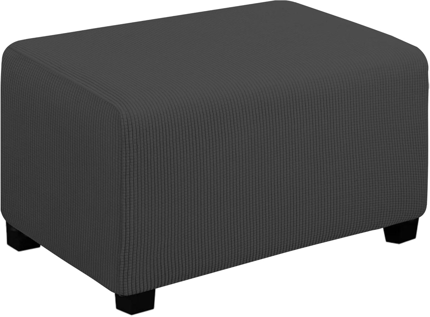 20-30in Easy-Going Stretch Ottoman Cover Length Folding Storage Stool Furniture Protector Soft Rectangle slipcover