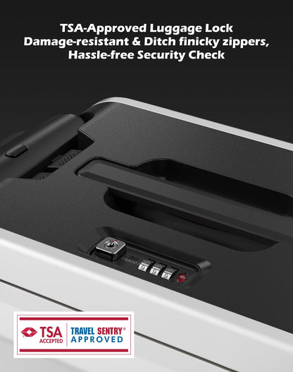 AOTOS Smart Rideable luggage-Roller carry-on luggage 22x14x9-TSA,Airline-Approved 22 inch Hardshell,Zipperless Travel Suitcase with Rolling Wheels,App Control-Cabin Suitcase for Airport Travel(Silver)