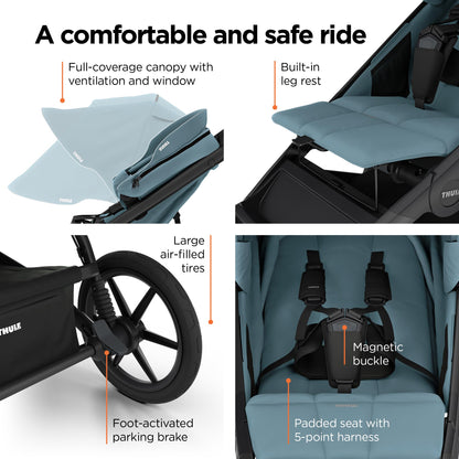 Thule Urban Glide 3 Single Child All-Terrain Stroller, Lightweight, Air-Filled Tires & Suspension, Integrated Hand Brake