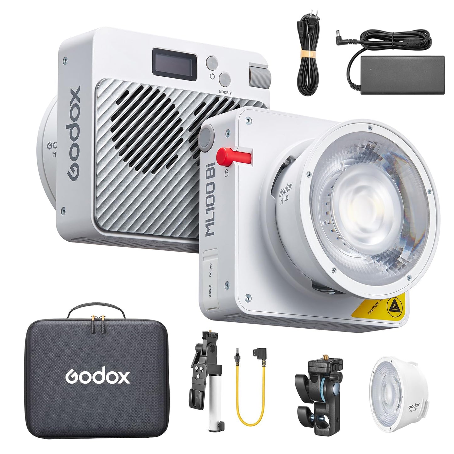 Godox ML100Bi Kit2 Pocket LED Video Light 120W Bi-Color Photography Fill Light 2800K-6500K CRI97+ TLCI98+ APP Control 11 Lighting Effects Godox Mount for Vlog Live Streaming Photography