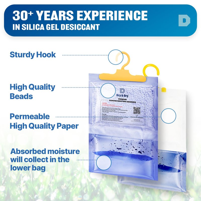 Dry & Dry 10 Pack[7 OZ] Premium Moisture Absorbers Dehumidifiers for Basement Dehumdifiers for Bedroom Small Dehumidifiers - Moisture Absorber
