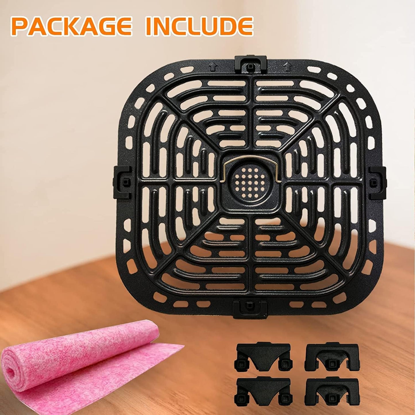 Air Fryer Grill Pan for Instants Vortex 2QT Mini Air Fryer Oven, Nonstick Crisper Plate with Rubber Tabs