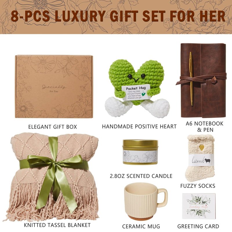 Valentines Day Gifts for Her Wife Mom Friend Sister Girlfriend, Self Care Gifts for Women, Get Well Gifts Baskets Care Package, Birthday Gift , After Surgery Feel Better Thinking of You Gift Set