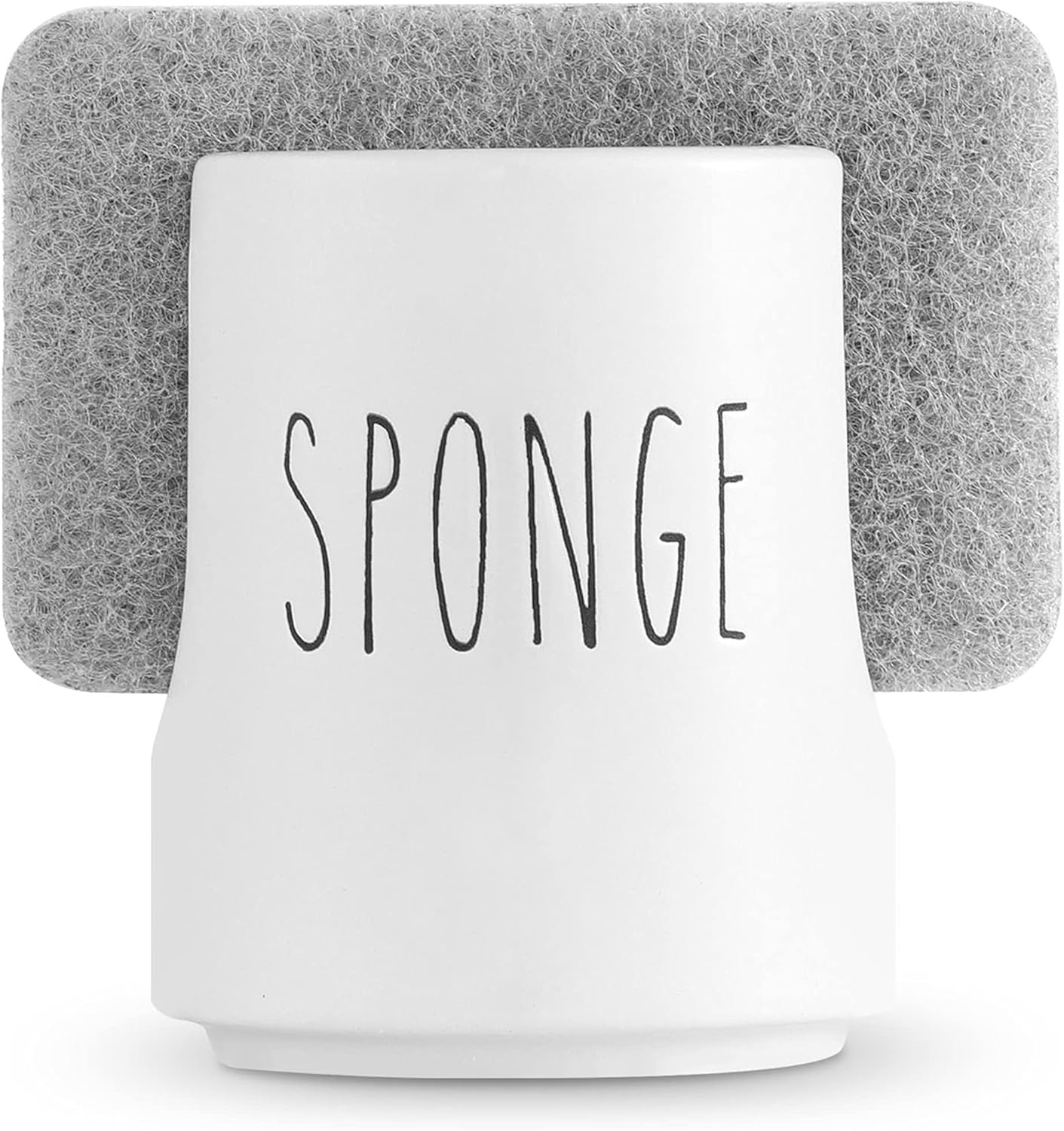 White Ceramic Sponge Holder for Kitchen Sink – Cute Farmhouse Sink Caddy Organizer – Sponge Rest for Countertop