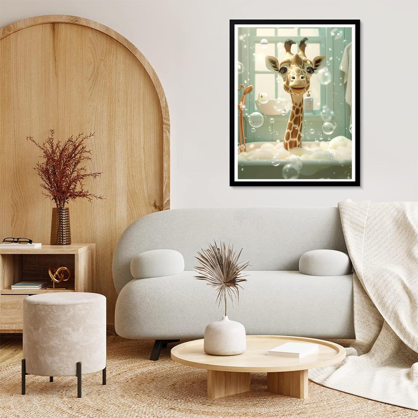 EATUKYIC Giraffe in Bathtub, Adult Diamond Painting Kit, Unique Charm of Animals, Gem Art Painting with Diamond Home Wall Decor 12x16 Inches