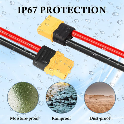 XT60 Extension Cable 10AWG 15FT, XT60 to XT60 Cable with Male to Female Connector for Portable Power