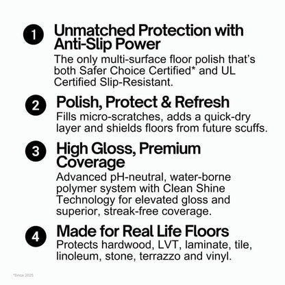 Quick Shine Multi-Surface Floor Finish-Polish 27oz-2pk | Safer Choice, No PFAS, pH Neutral Clean Shine Technology | Squirt & Spread | For Wood, Laminate, LVP, LVT, Tile & Stone | Made in USA