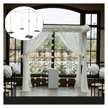 Wedding Square Wrought Metal Frame Arch Adjustable Backdrop Curtain Stand Flower Yarn Shelf Party Events DIY Decoration(3M x 3M)