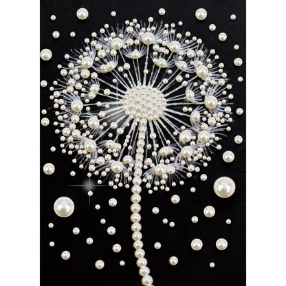 Stalente Pearl Diamond Painting Kits for Adults Dandelion, 5D Special Shape Diamond Art Kits for Beginners, Crystal Rhinestones Diamond Painting for Home Wall Decoration Gift 12×16inch, Flower