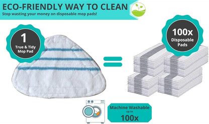 True & Tidy Extra Thick Mop Pad Pack Refill for STM-500, STM-700, and STM-700A Steam Mops, Machine Washable (4-Pack)