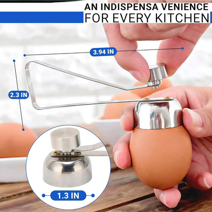 Egg Cracker Tool for Raw Eggs - Stainless Steel Shell Opener with Ergonomic Design, Adjustable Effort, Durable Build