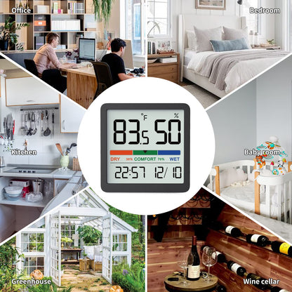 VOCOO Humidity Gauge Indoor Thermometer, Digital Indoor Humidity Sensor with Temperature Monitor