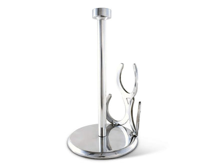 Arthur Court Aluminum Horseshoe Western Cowboy Decorative Countertop Paper Towel Holder Standing 12.5 inch Tall