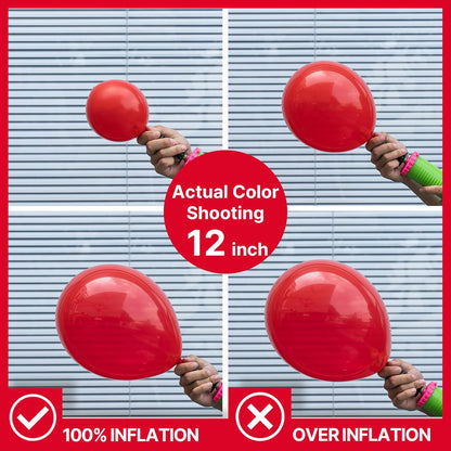 PartyWoo Red Balloons - 100 Pcs Matte Latex Balloons in Various Sizes for Party Decor | Perfect for Garlands & Arches