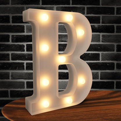 26 Marquee Light up Letters - Alphabet Battery Powered LED Lights, Night Light White Plastic for Engagement Party