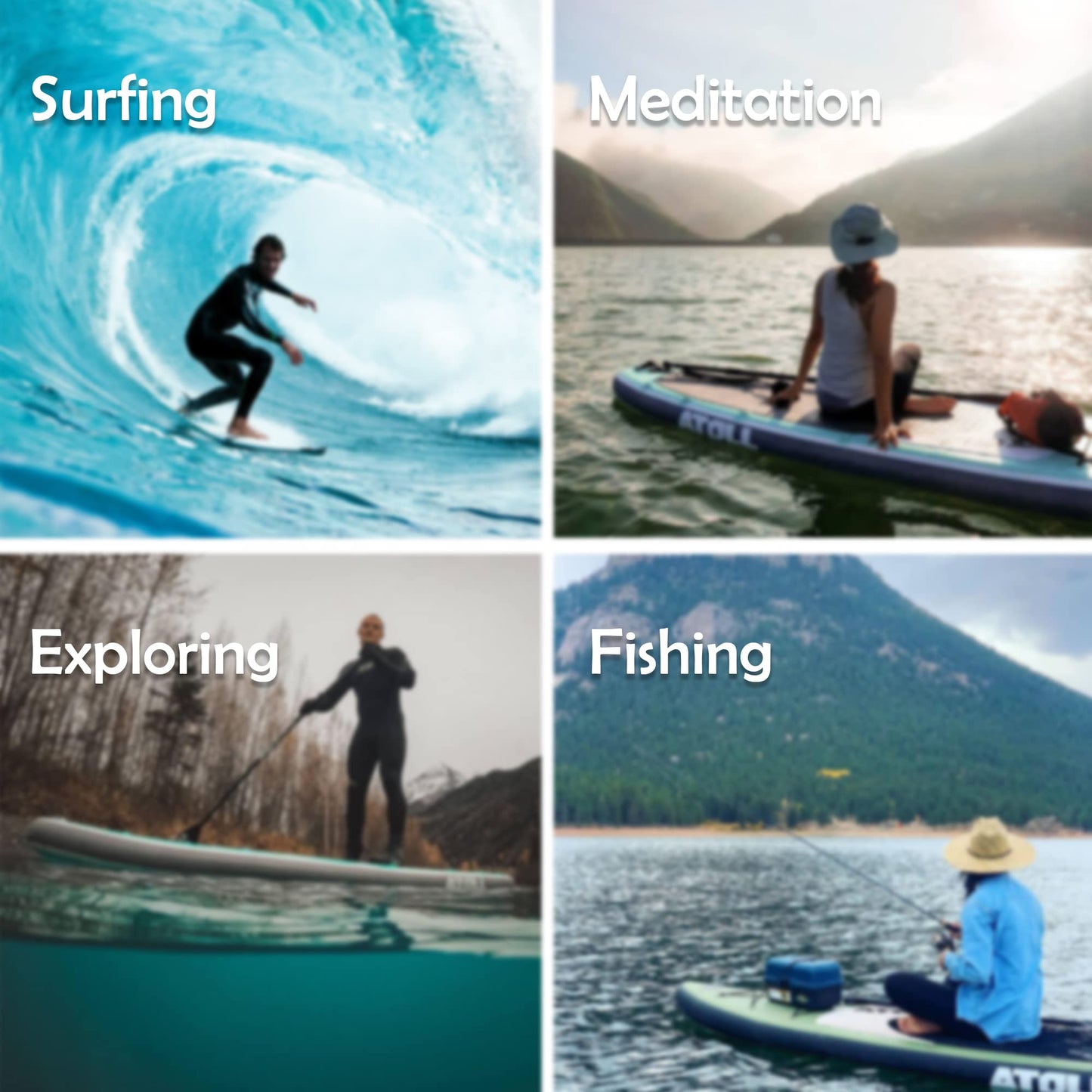 Atoll Inflatable Paddle Board with Premium SUP Stand Up Paddle Board Accessories & Back Pack, Non-Slip Comfort Deck for Unisex Adult - 11ft (Desert Sand)