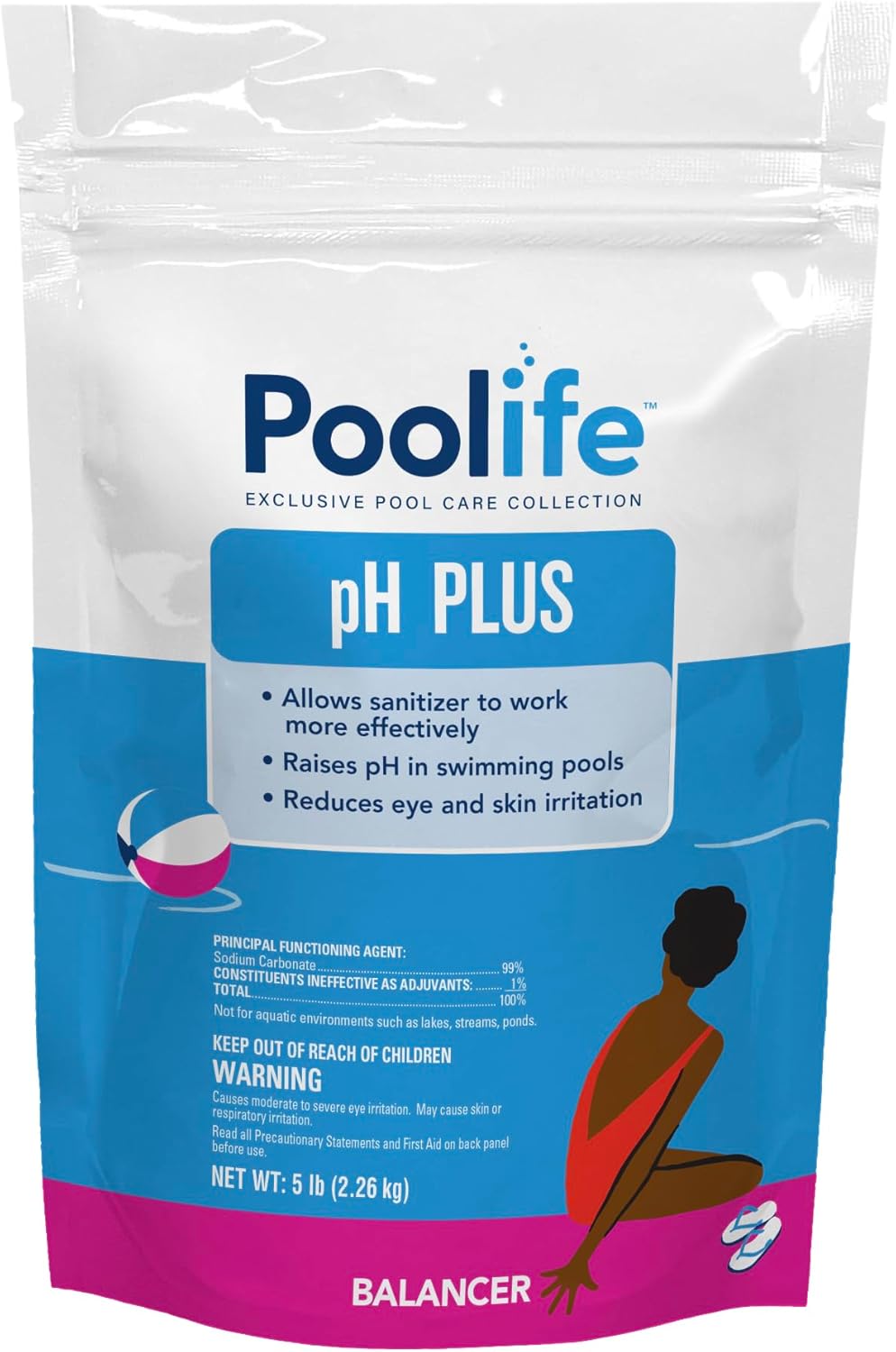 POOLIFE Swimming 5lb pH Plus for Pools & Spas - Professional Pool pH Balancer Raises pH & Alkalinity Fast - Prevents