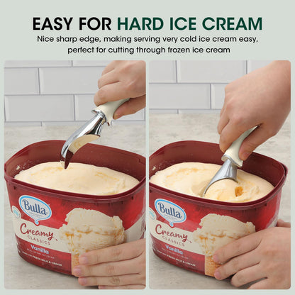 Beneno Heavy Duty Ice Cream Scoop - Upgraded Anti-Fracture Design, Comfortable Grip Long Handle, Effortless Scooping & Dishwasher Safe, Cream