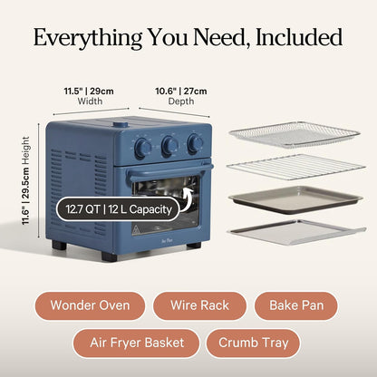 Our Place Wonder Oven - 6-in-1 Stainless Steel Air Fryer Toaster Oven | 13 QT Compact Capacity - Blue Salt